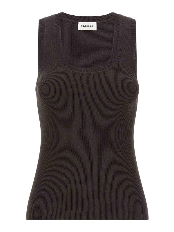 P.A.R.O.S.H.: Tops & Débardeurs - Top - Marron