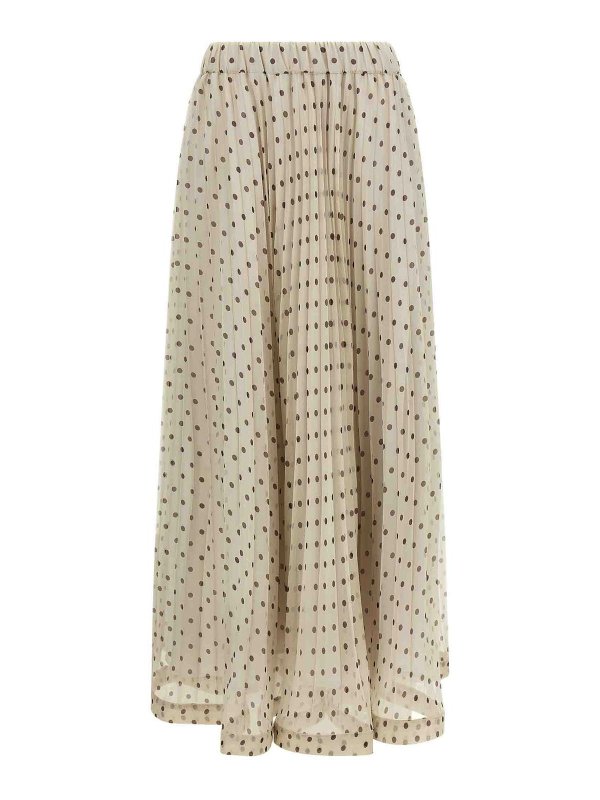 P.A.R.O.S.H.: Knielange und Midi Röcke - Midirock - Beige