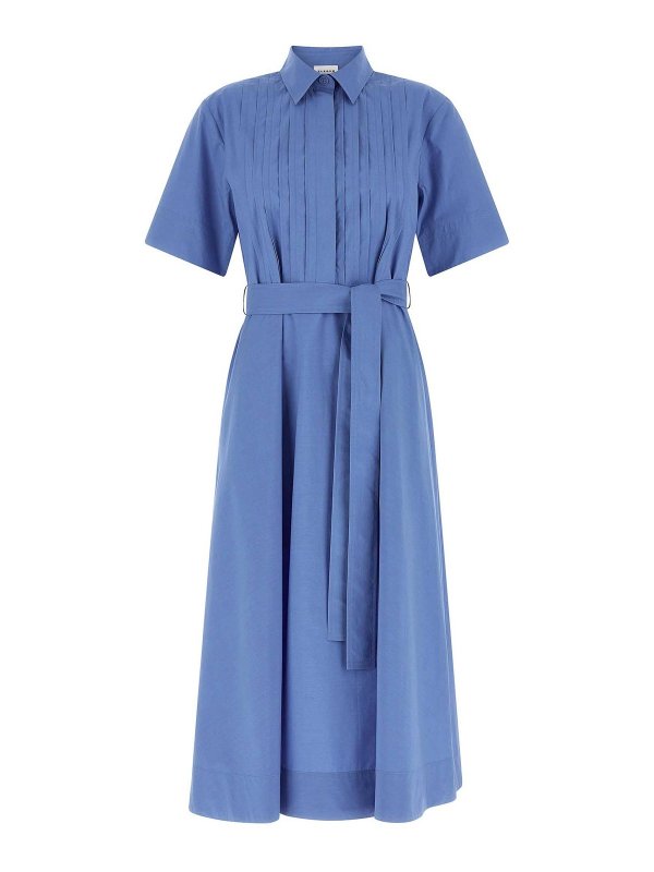 P.A.R.O.S.H.: Knielange Kleider - Knielanges Kleid - Hellblau