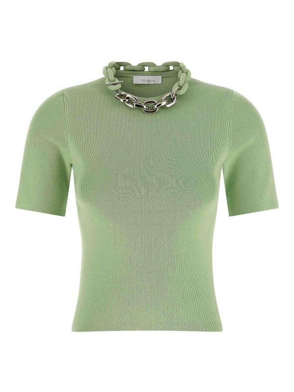 RABANNE: t-shirts - Chain T-Shirt