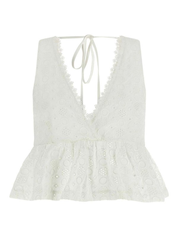 Pinko: Tops y camisetas sin mangas - Top - Blanco