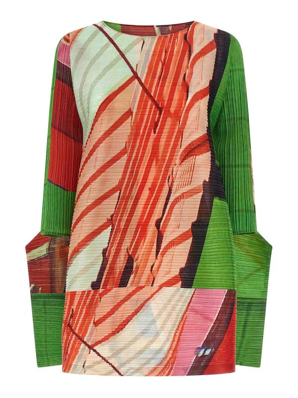 PLEATS PLEASE ISSEY MIYAKE: ニーレングスドレス - 膝丈ドレス - マルチカラー