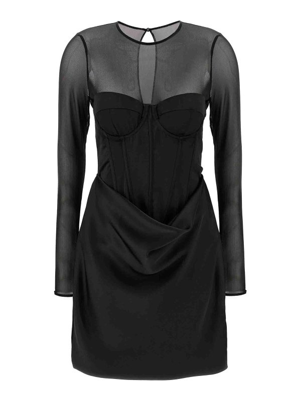 ROTATE Birger Christensen: short dresses - Satin Corset Mini Dress