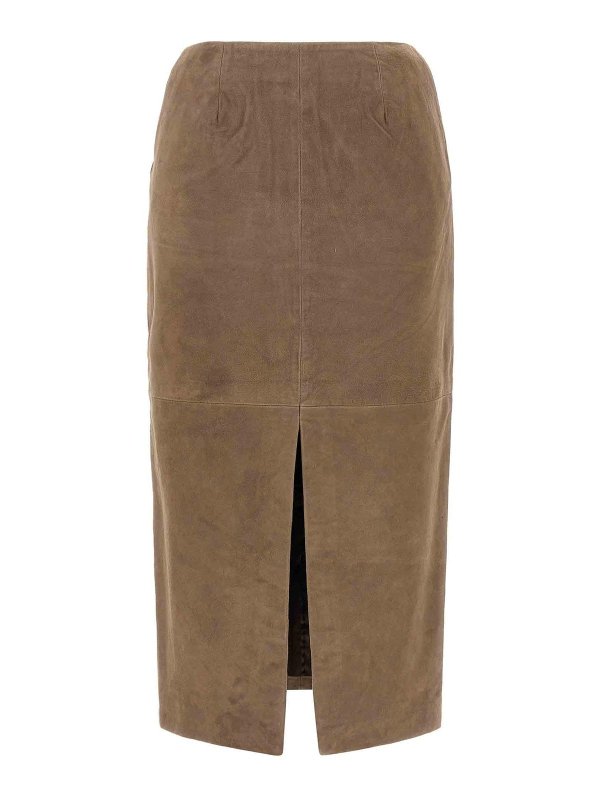 ROTATE Birger Christensen: ニーレングススカート＆ミディ丈 - 膝丈/ミディスカート - ベージュ