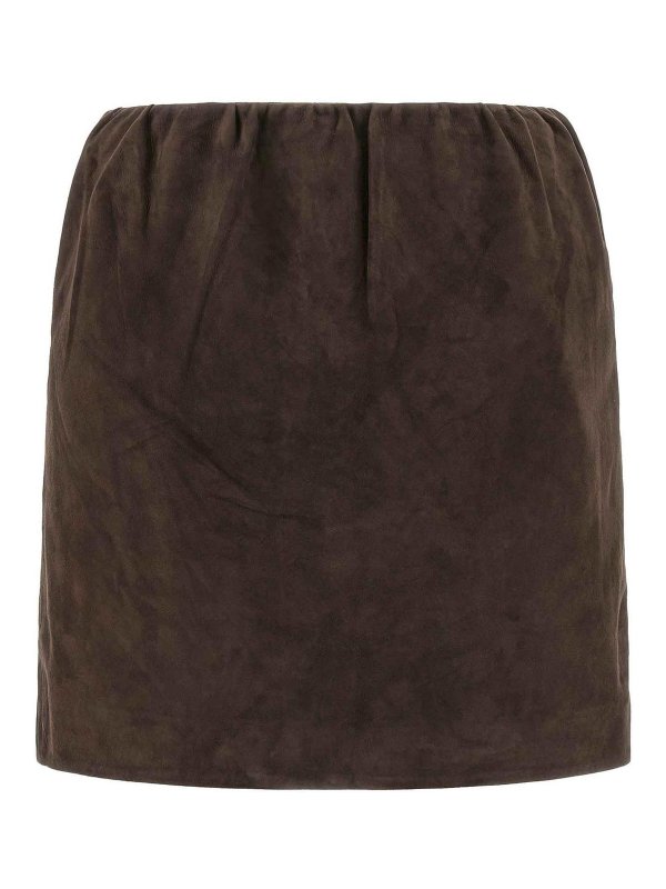 ROTATE Birger Christensen: ニーレングススカート＆ミディ丈 - 膝丈/ミディスカート - ブラウン