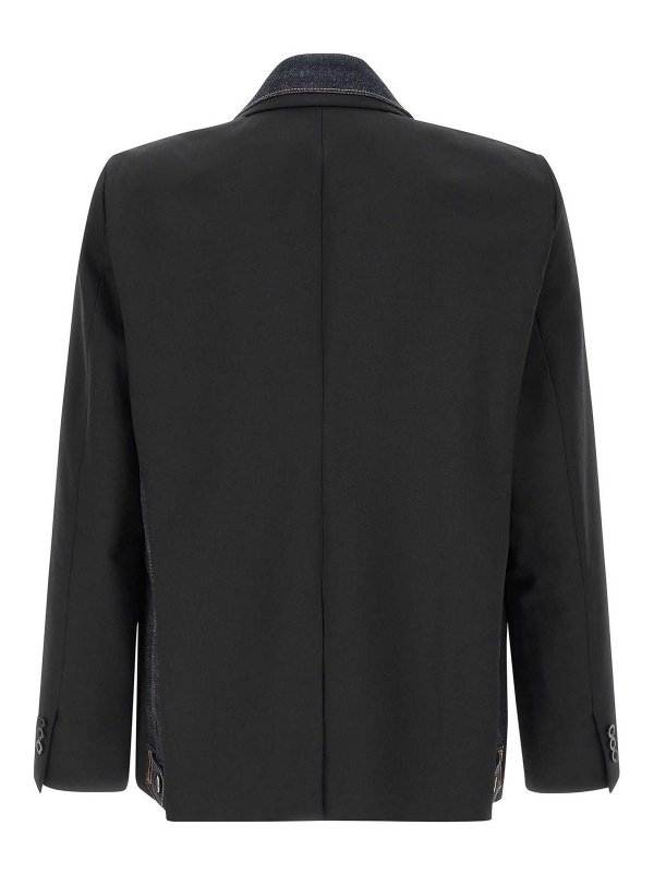 Sacai: blazers online - Denim Insert Blazer