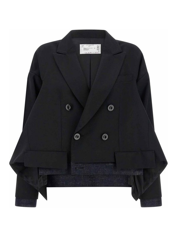 Sacai: Blazer - Blazer - Schwarz