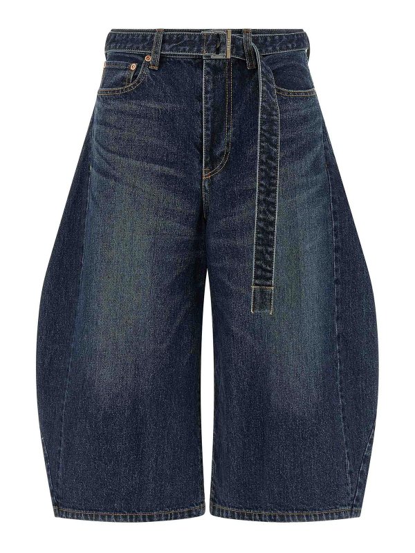 Sacai: トラウザーショーツ - ショートパンツ - ブルー