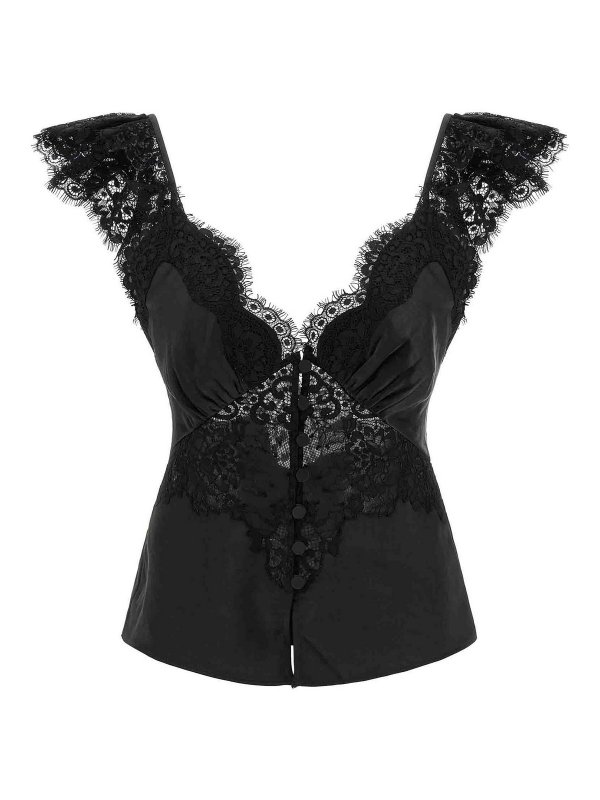 Self Portrait: Tops y camisetas sin mangas - Top - Negro