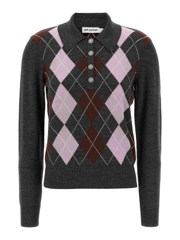 Self Portrait: Pull col rond - Pull Col Rond - Gris