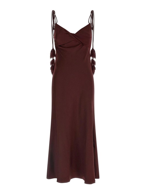 Self Portrait: ニーレングスドレス - 膝丈ドレス - ダークレッド