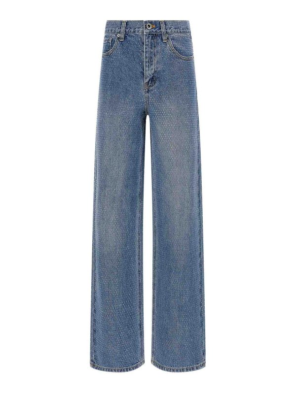 Self Portrait: Jeans Rectos - Vaqueros Rectos - Azul