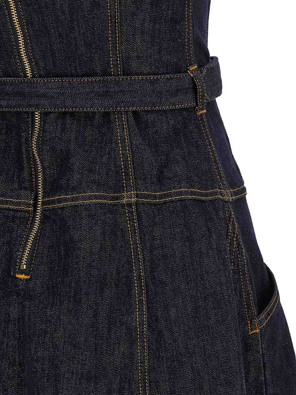 膝丈ドレス - ブルー shop online: Self Portrait