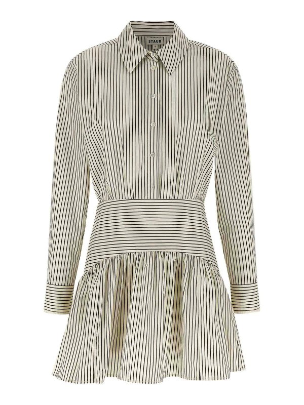 STAUD: ニーレングスドレス - 膝丈ドレス - 白