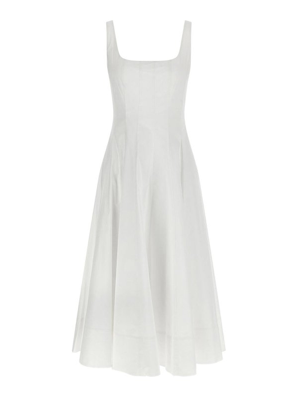 STAUD: Knielange Kleider - Knielanges Kleid - Weiß