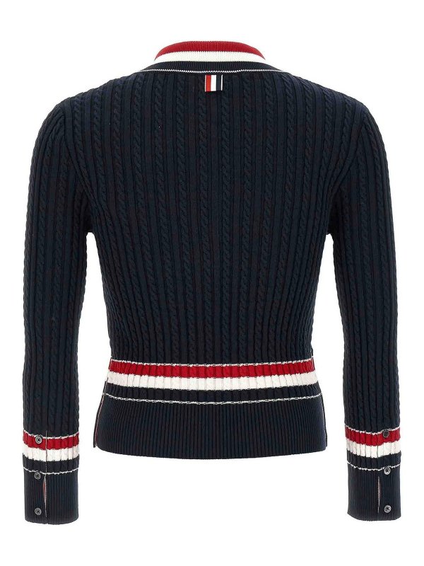 THOM BROWNE: crew necks online - Rwb Intarsia Sweater