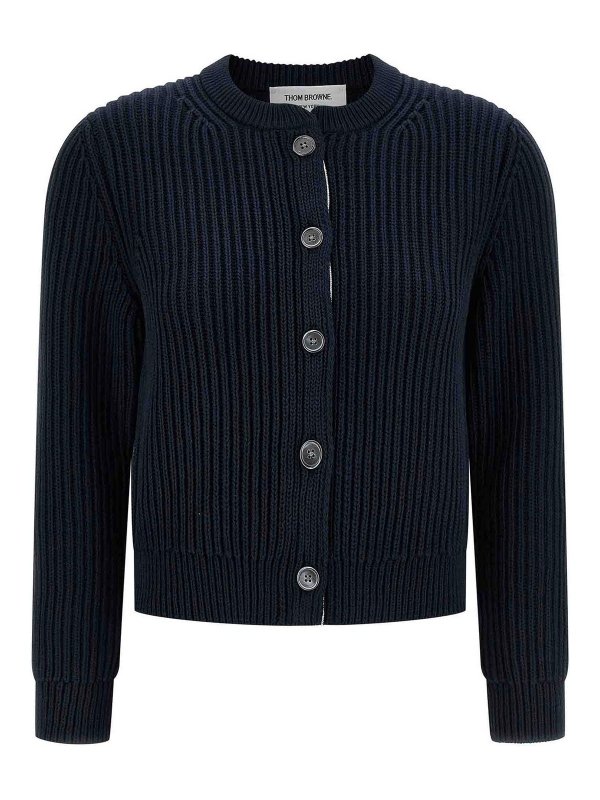 THOM BROWNE: cardigan - Cardigan corto