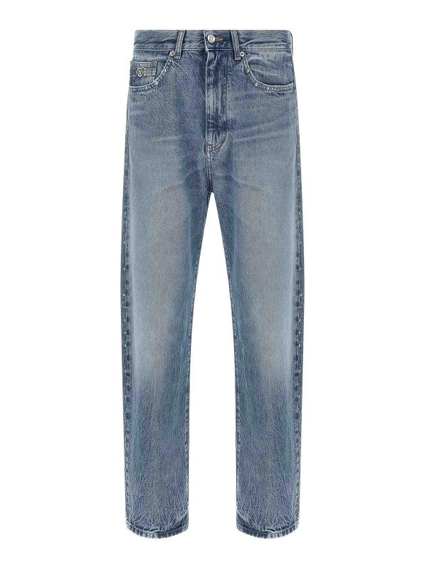 VERSACE: straight leg jeans - Studded Jeans
