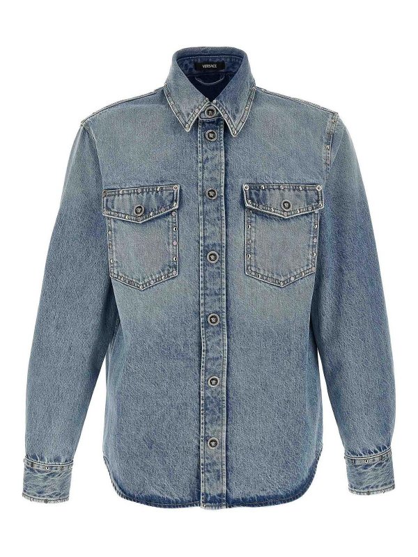 VERSACE: シャツ - シャツ - ライトブルー