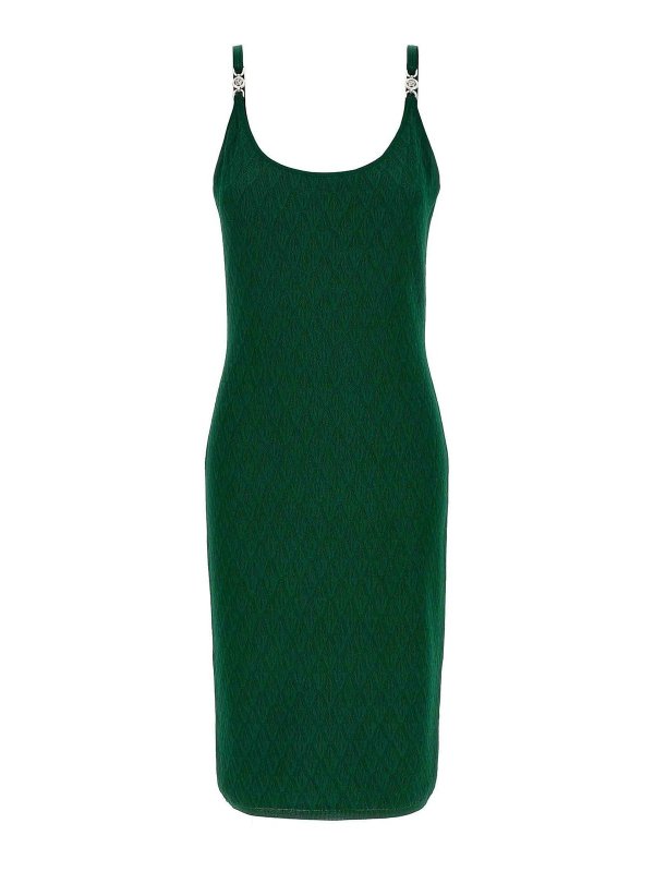 VERSACE: ニーレングスドレス - 膝丈ドレス - 緑