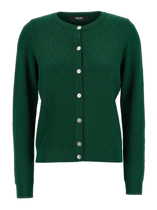 VERSACE: Cardigans - Cardigan - Vert