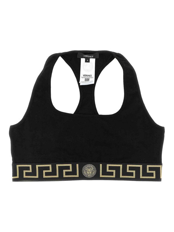 VERSACE: Tops y camisetas sin mangas - Top - Negro