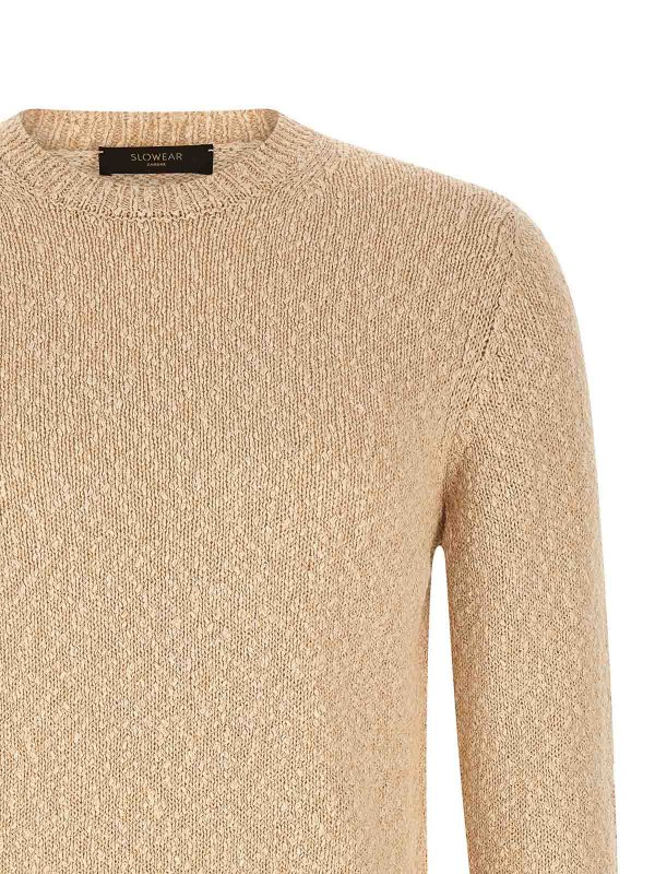The Best Shops ZANONE: Strickpullover mit Rundhalsausschnitt - Rundhalspullover - Beige