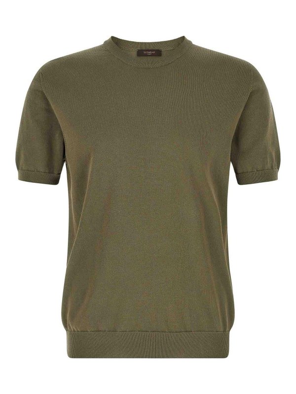 ZANONE: Strickpullover mit Rundhalsausschnitt - Rundhalspullover - Grün