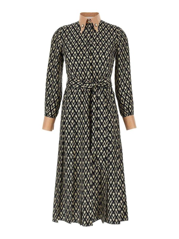 VALENTINO GARAVANI: ニーレングスドレス - 膝丈ドレス - マルチカラー