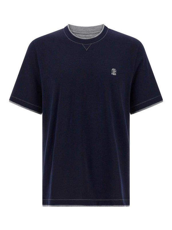 BRUNELLO CUCINELLI: Tシャツ - Tシャツ - ブルー