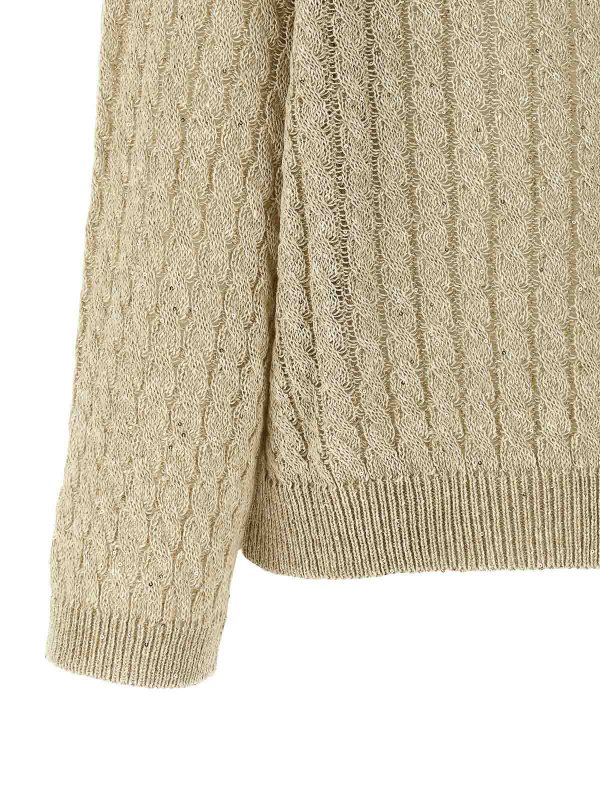Rundhalspullover - Beige shop online: BRUNELLO CUCINELLI