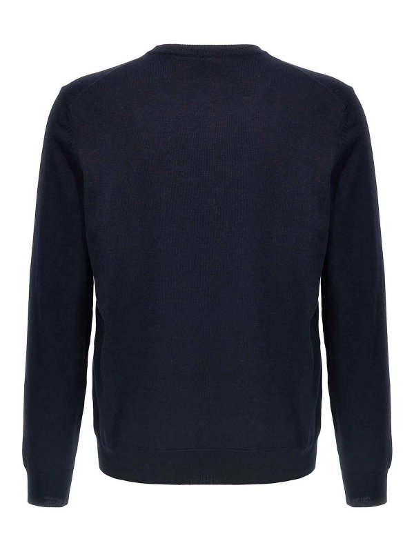 Hugo Boss: Strickpullover mit Rundhalsausschnitt online - Rundhalspullover - Blau