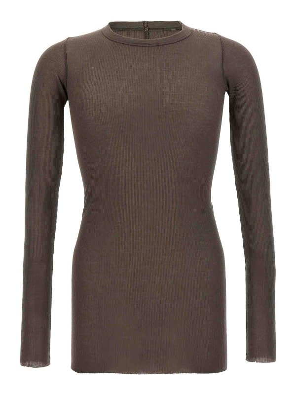 RICK OWENS: t-shirts - Rib Ls T T-Shirt