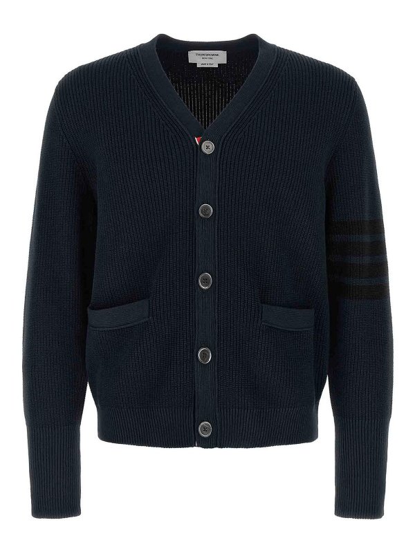 THOM BROWNE: Cardigans - Cardigan - Blau