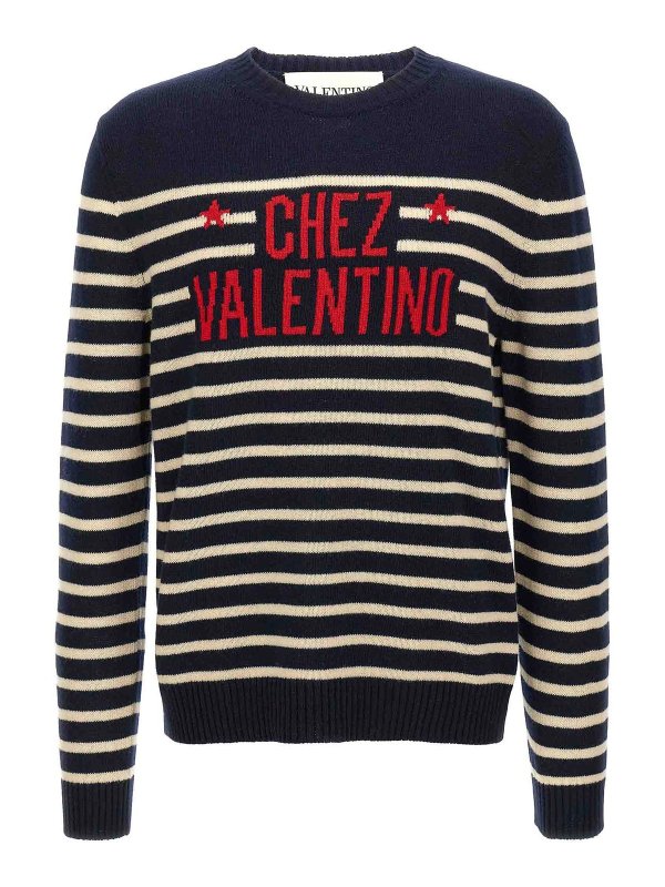 VALENTINO GARAVANI: クルーネック - クルーネック - ブルー