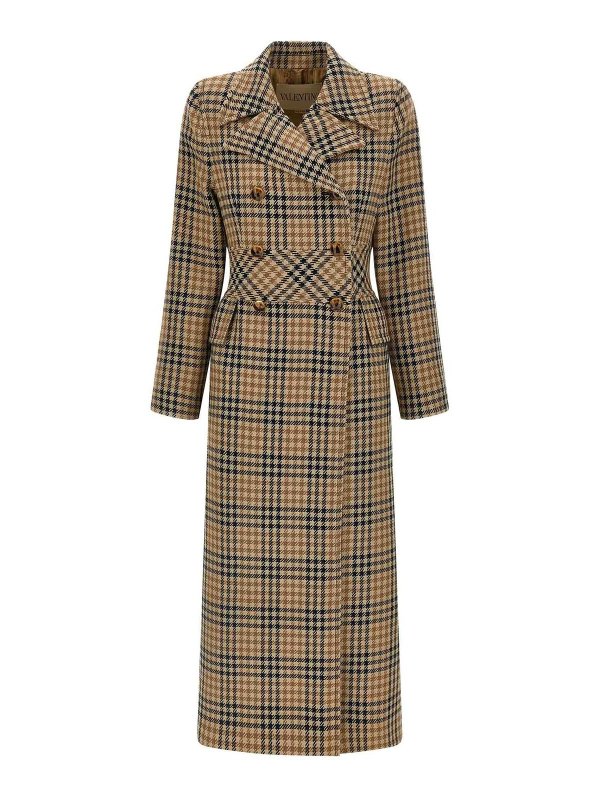 VALENTINO GARAVANI: padded coats - Houndstooth Wool Coat