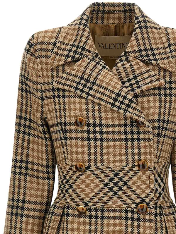 The Best Shops VALENTINO GARAVANI: padded coats - Houndstooth Wool Coat