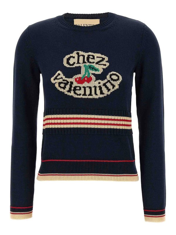 VALENTINO GARAVANI: クルーネック - クルーネック - ブルー