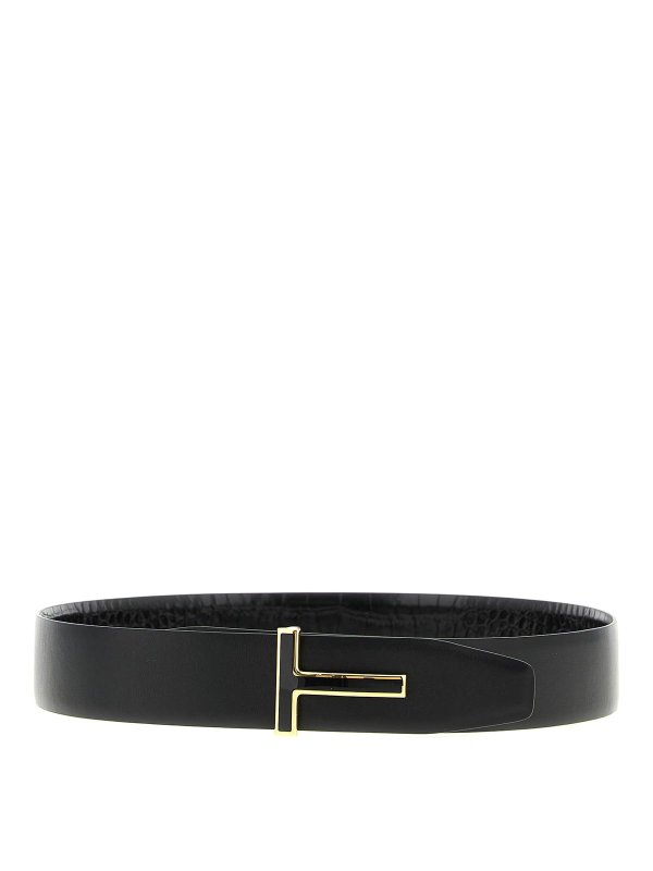 TOM FORD: belts online - Reversible Crocodile Belt