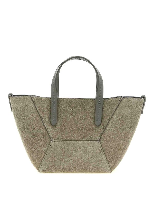 BRUNELLO CUCINELLI: トートバッグ - トートバッグ - グレー