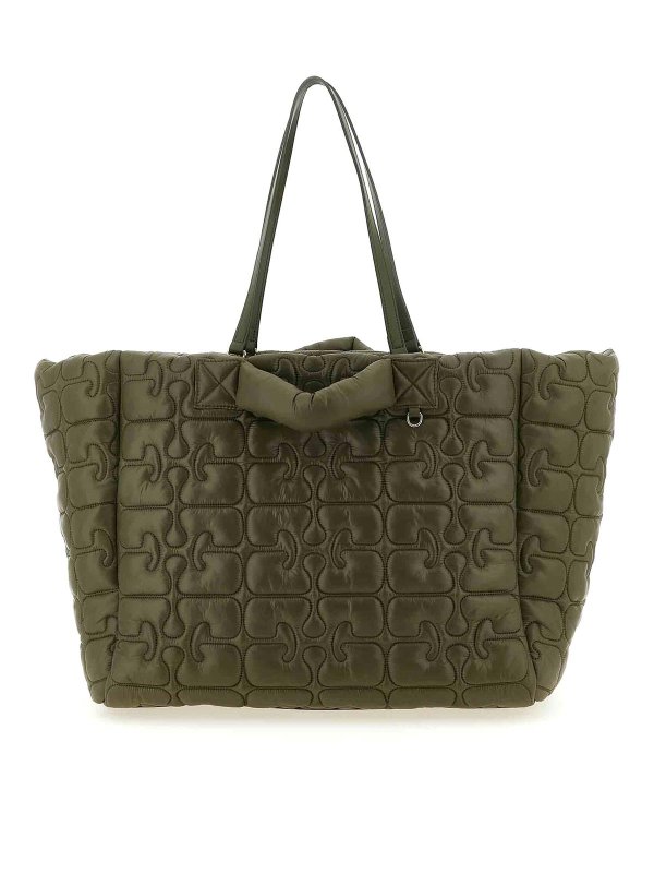 GANNI: トートバッグ - トートバッグ - 緑