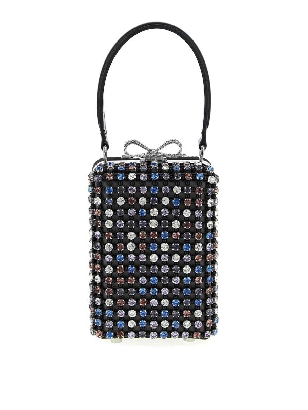 Self Portrait: totes bags - Multi Crystal Chainmail Handbag
