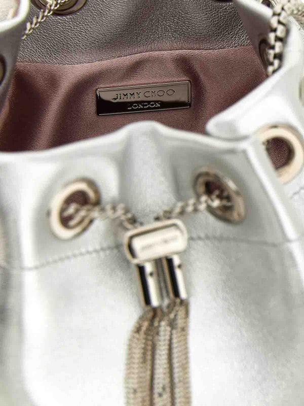 バケットバッグ - 銀 shop online: JIMMY CHOO
