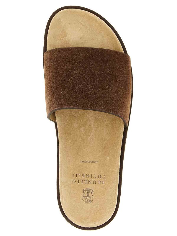 Suede Slides shop online: BRUNELLO CUCINELLI