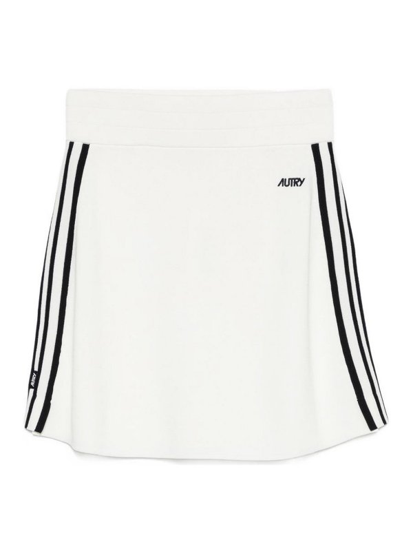 AUTRY: mini skirts - Mini Skirt In White With Striped Details
