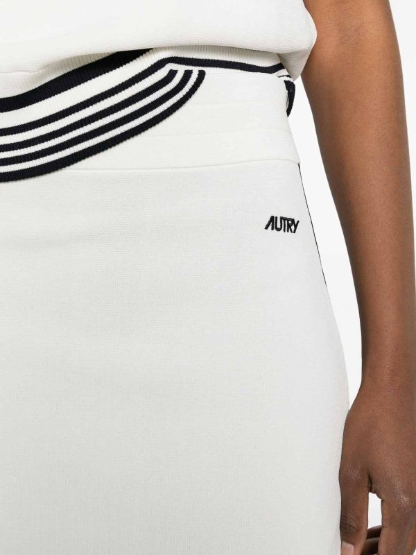 AUTRY: mini skirts online - Mini Skirt In White With Striped Details