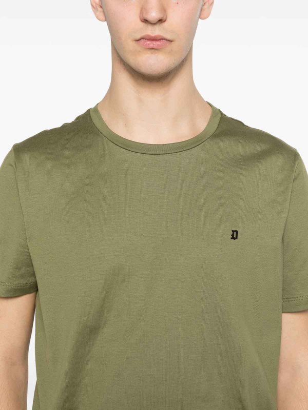 DONDUP: t-shirts online - T-Shirt In Green Cotton With Logo