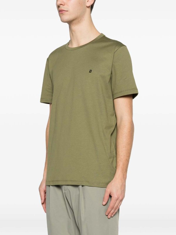 The Best Shops DONDUP: t-shirts - T-Shirt In Green Cotton With Logo