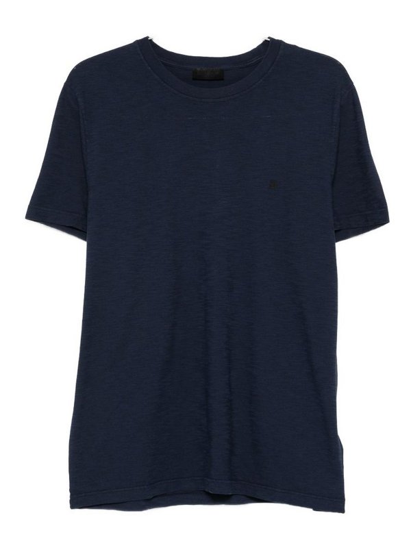 DONDUP: t-shirts - T-Shirt In Blue Cotton With Logo