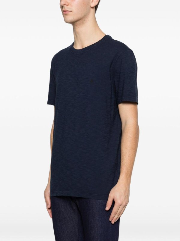 T-Shirt In Blue Cotton With Logo Replica 
online: DONDUP